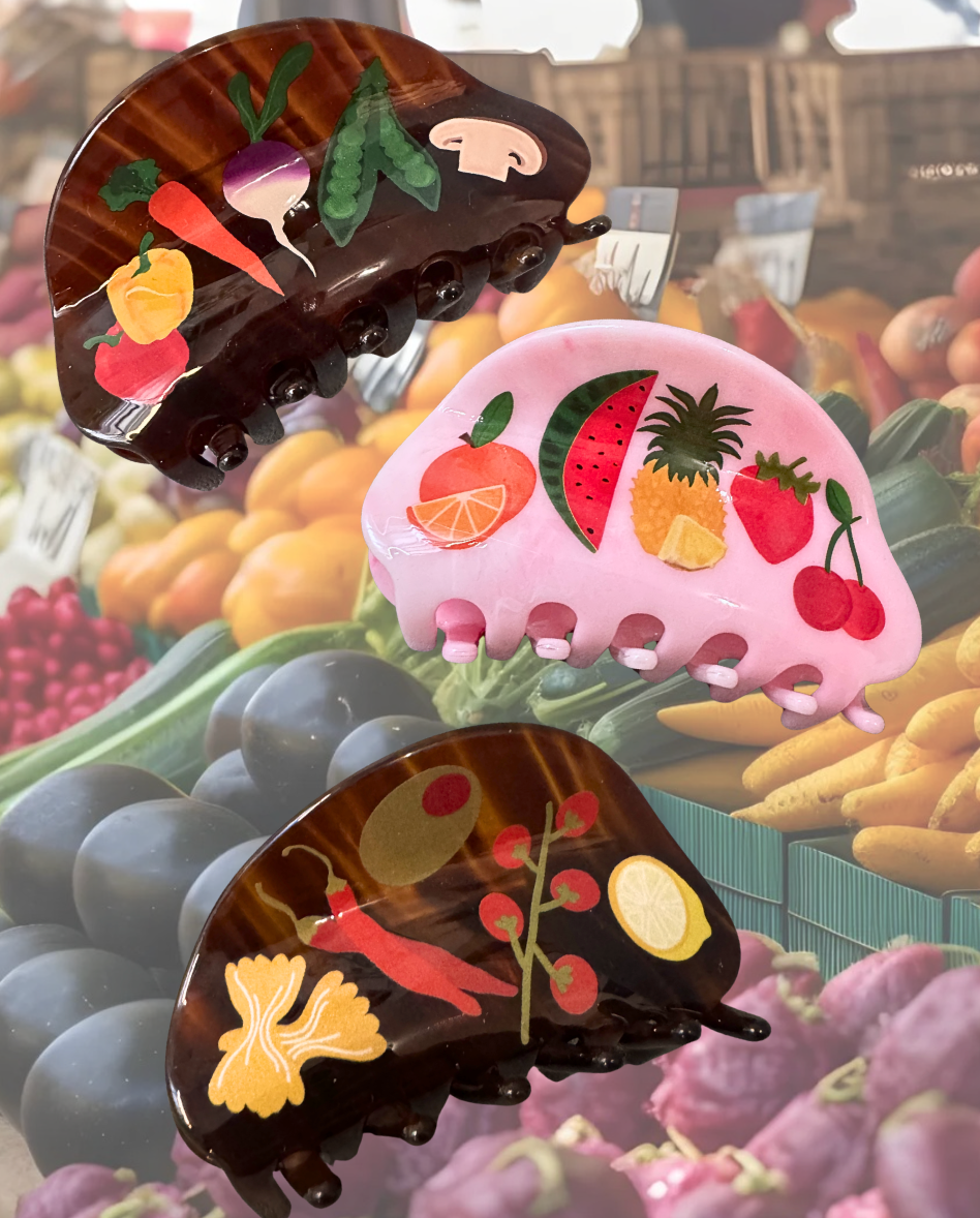 Group styling reference for Fruit Salad Hair Claw